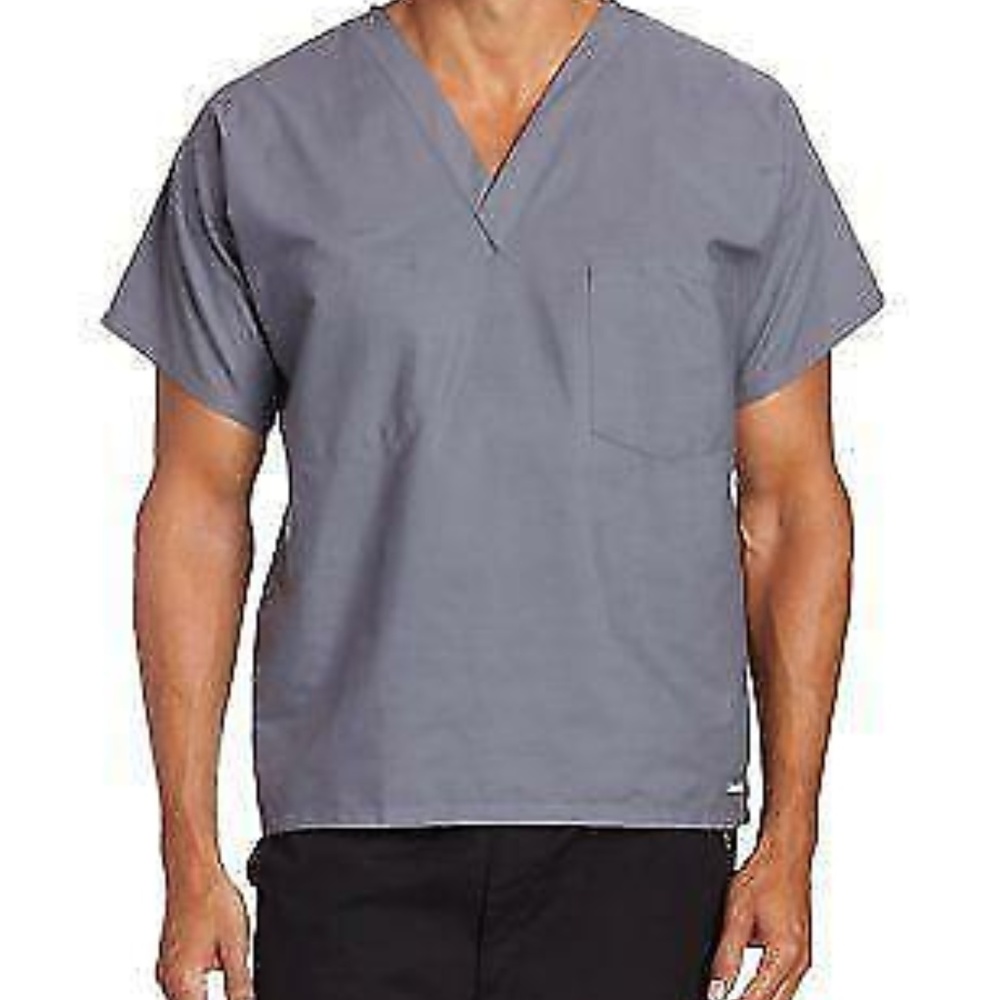 Unisex Landau 7502 reversible V Neck Scrub Blue L